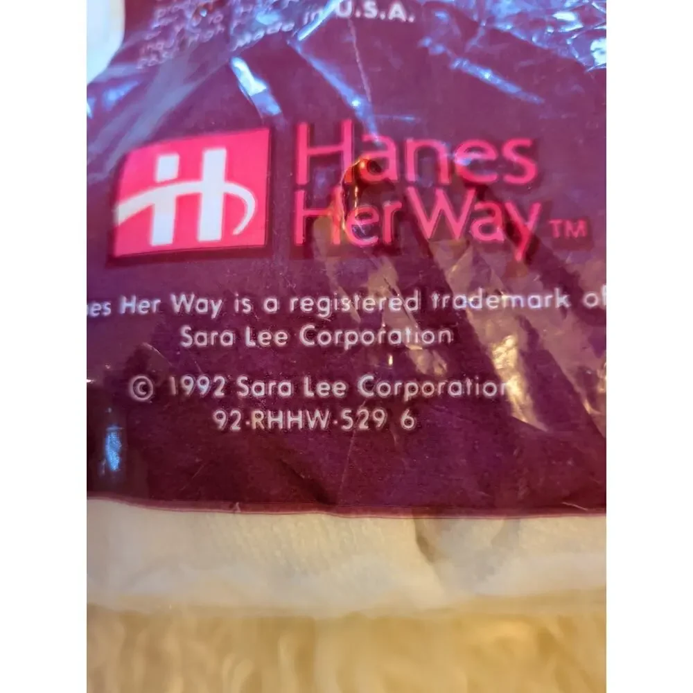 Vtg NOS Hanes Her Way Terry Crew Socks Size 9-11 6 Pack New Sealed USA Made Y2K